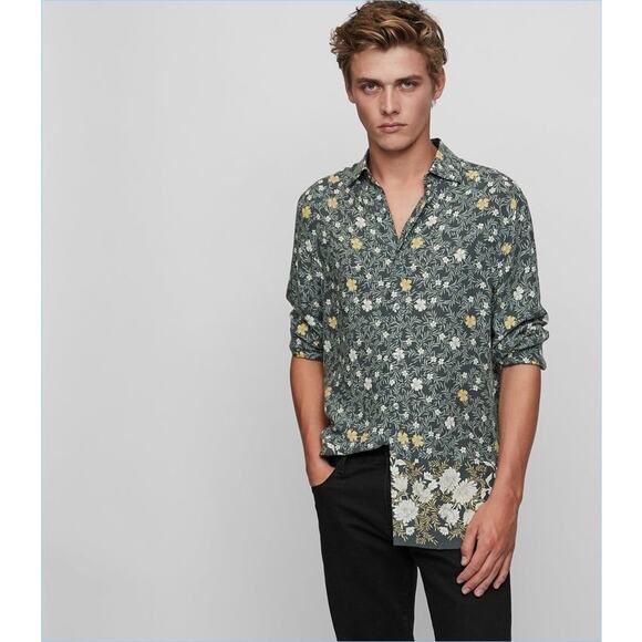 Reiss Floral Button Up Shirt - Picture 1 of 6